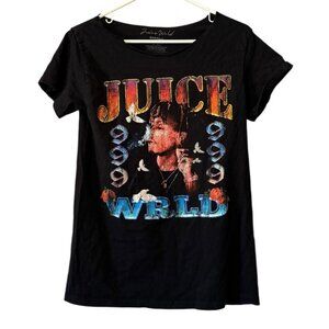 999 Club Juice World T Shirt Women Small Black‎ Tee Short Sleeve Cotton Rap Read